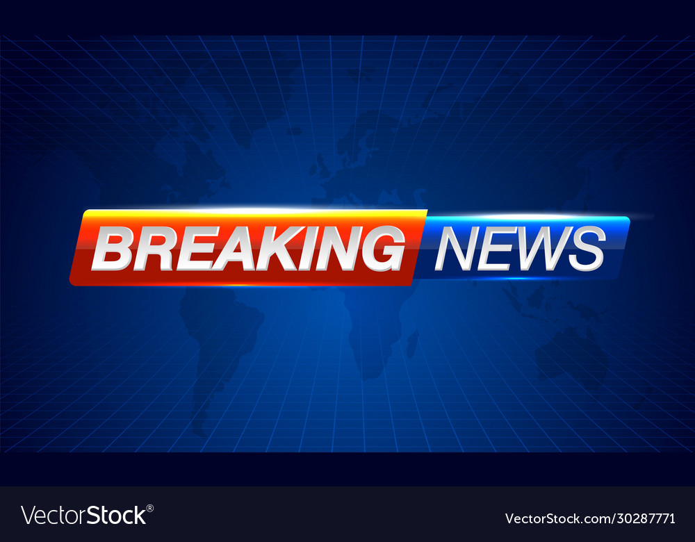 Breaking news on world map background planet news Vector Image