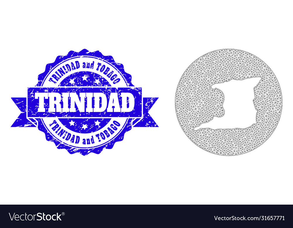 Carcass mesh circle inverted map trinidad vector image Carcass mesh circle inverted map trinidad