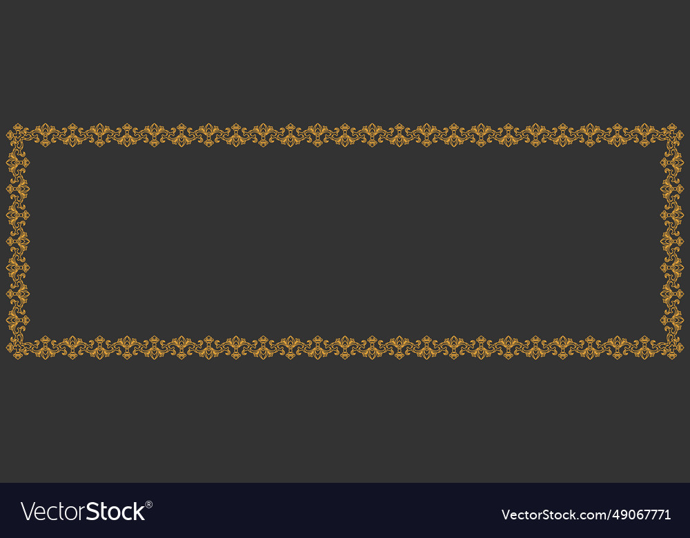 Decorative rectangular frame template Vector Image Decorative rectangular frame template