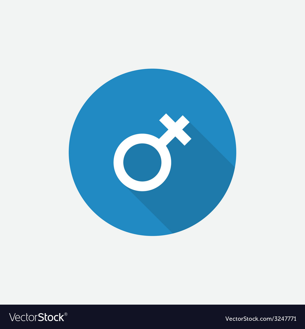 Female symbol flat blue simple icon with long