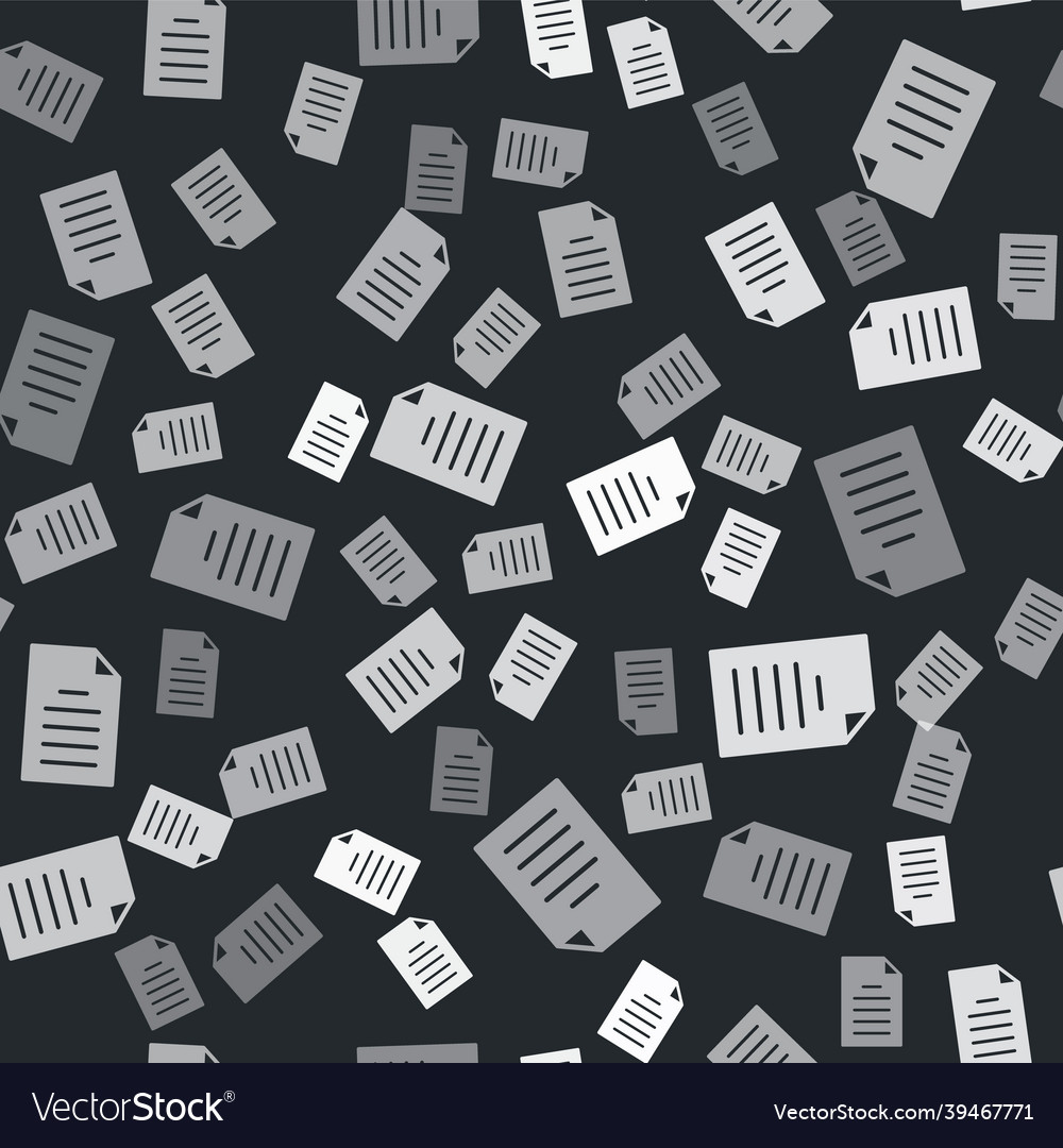 Grey file document icon isolated seamless pattern vector image Grey file document icon isolated seamless pattern