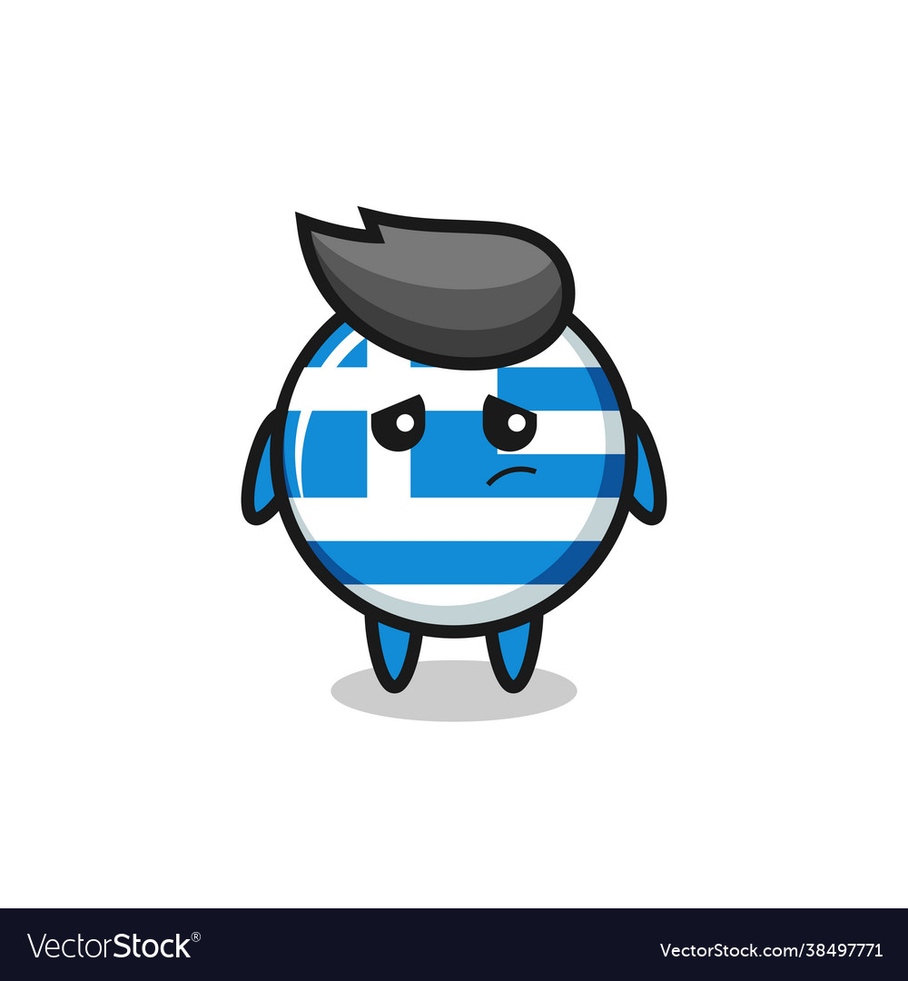 Lazy gesture greece flag cartoon character vector image Lazy gesture greece flag cartoon character