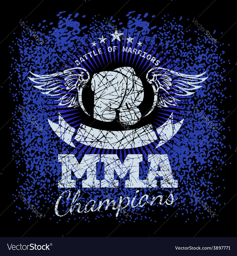 Mma Labels auf grauem Hintergrund