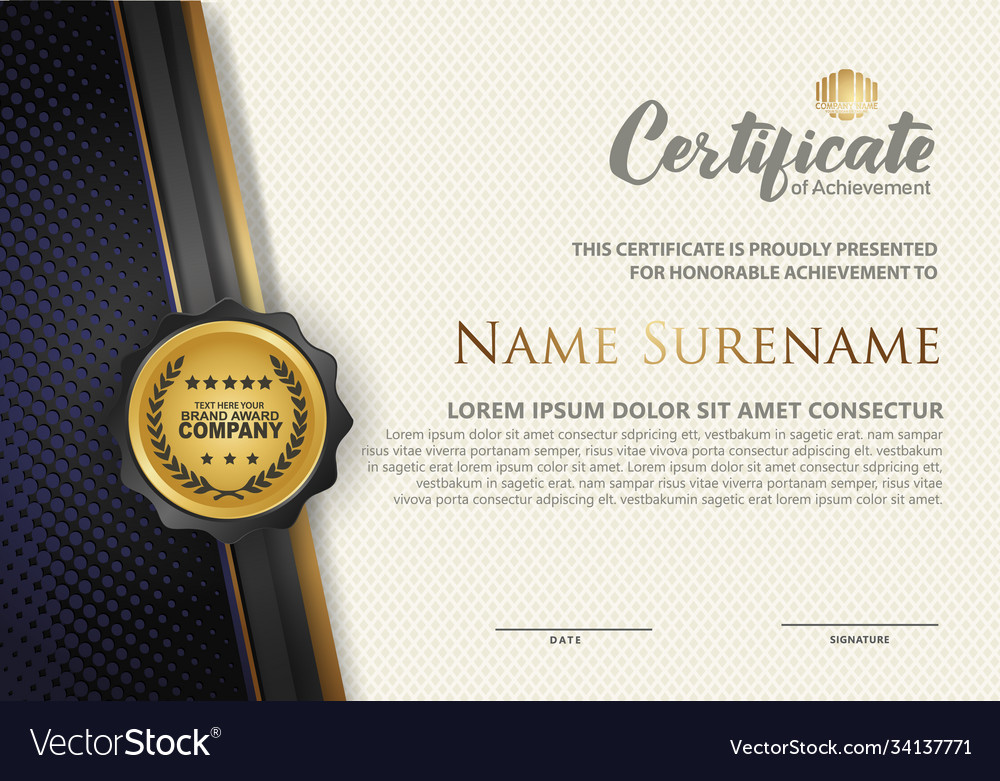 Modern certificate template with lines style vector image Modern certificate template with lines style