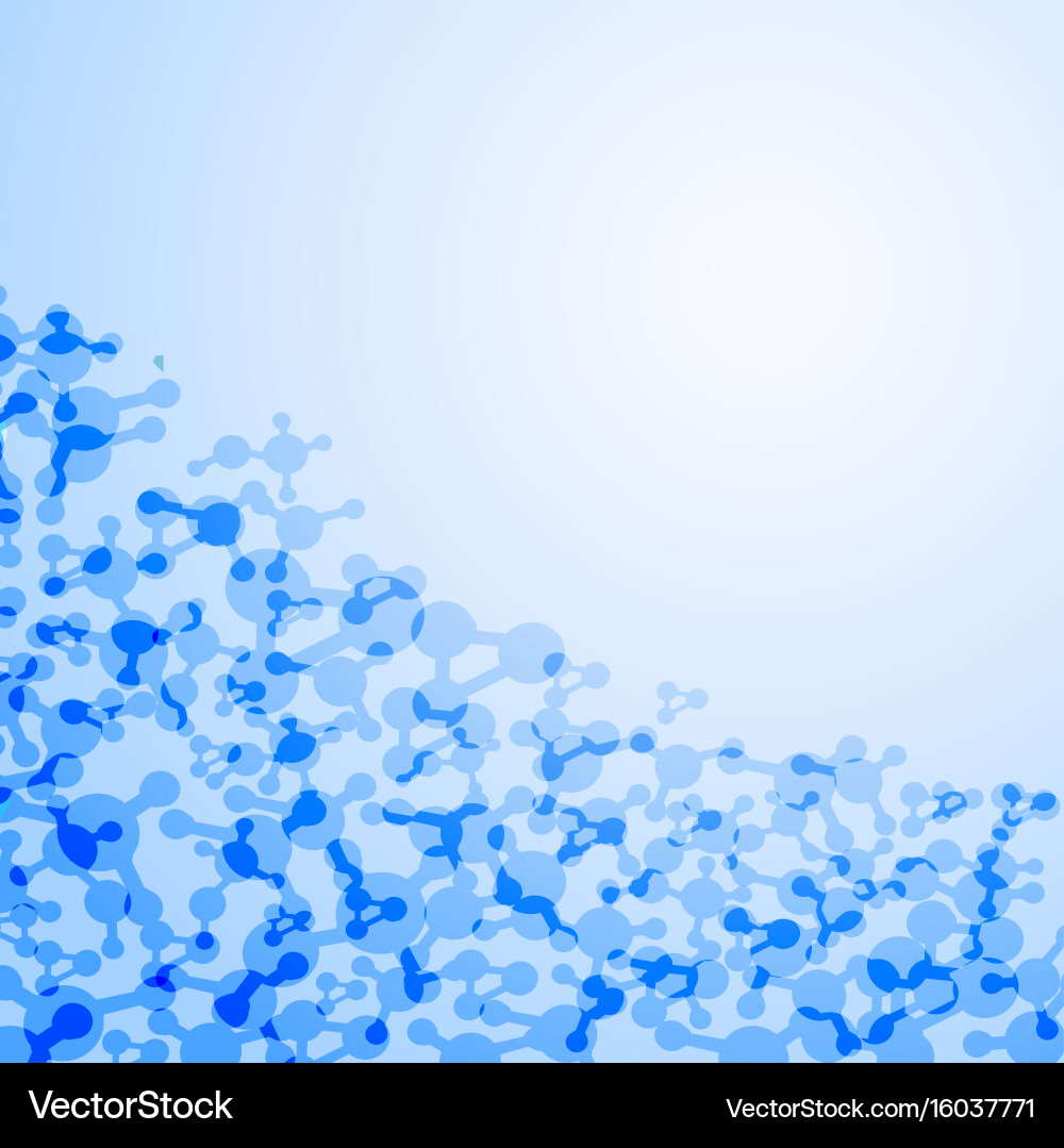Molecule blue background Royalty Free Vector Image