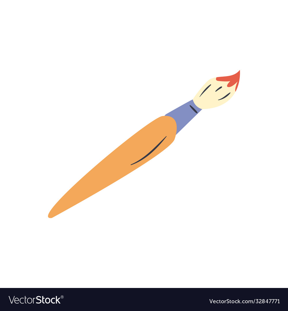 Paint brush line and fill style icon design