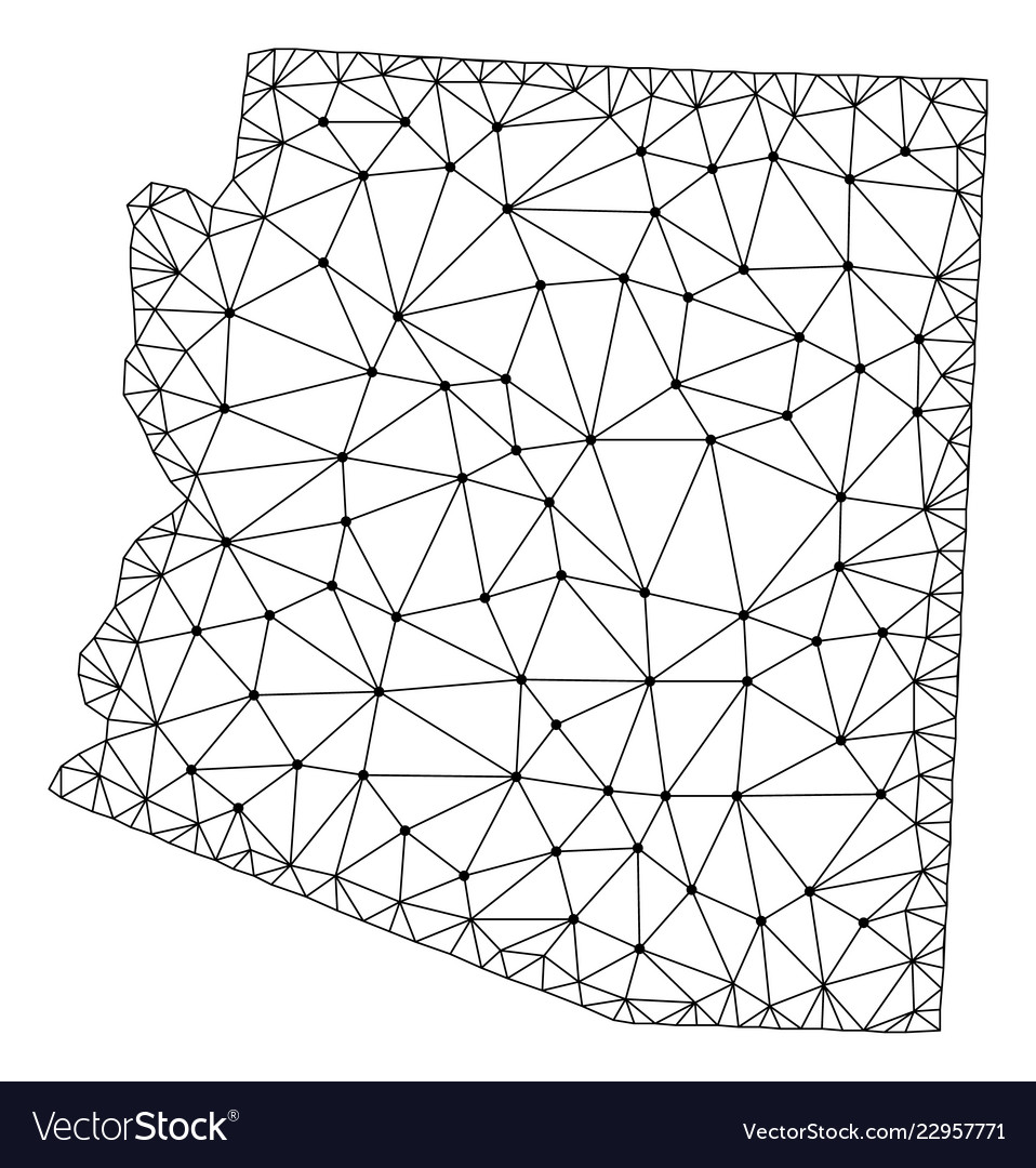 Polygonal network mesh map of arizona state