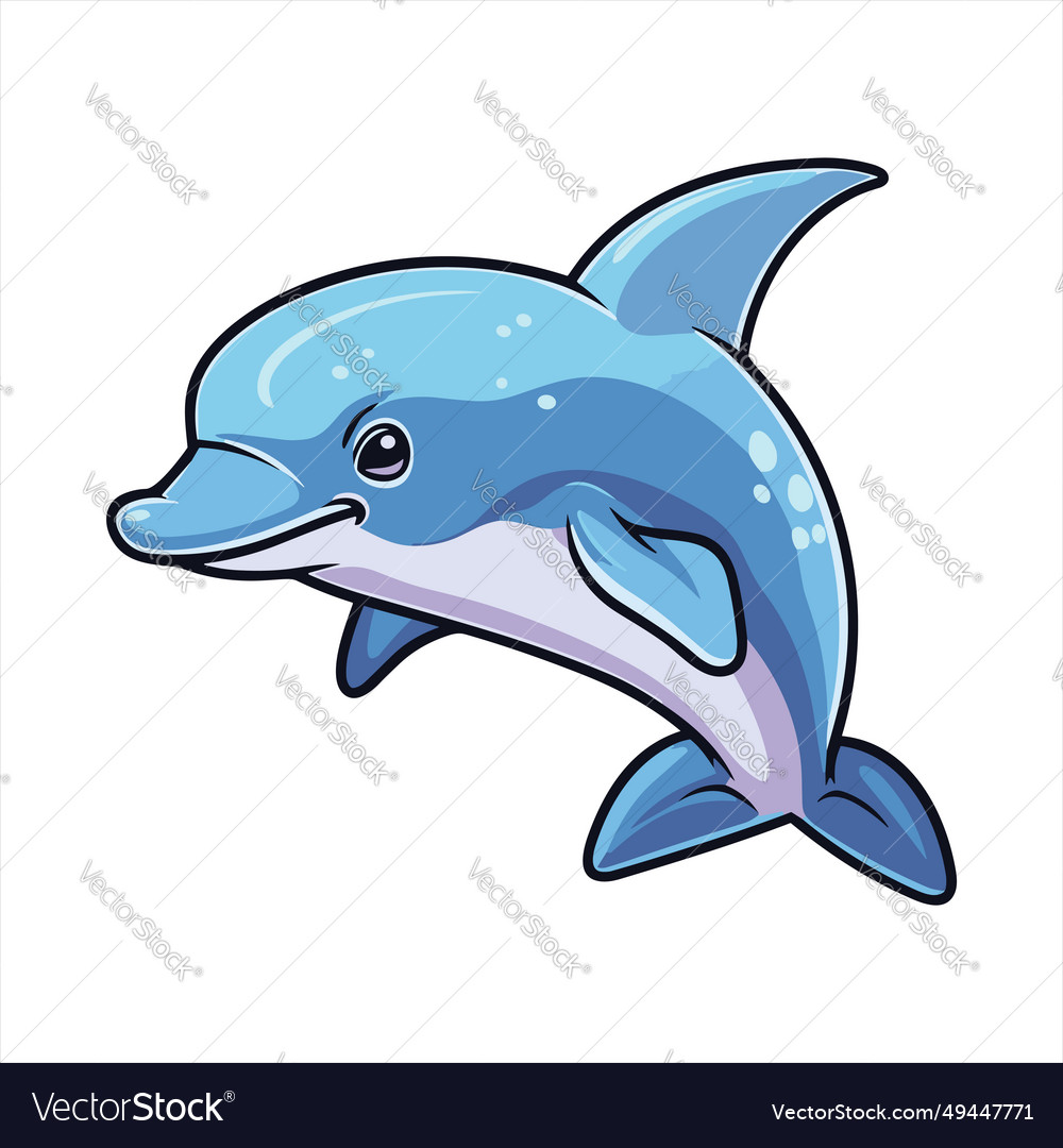 Porpoise cute funny cartoon kawaii clipart Vector Image