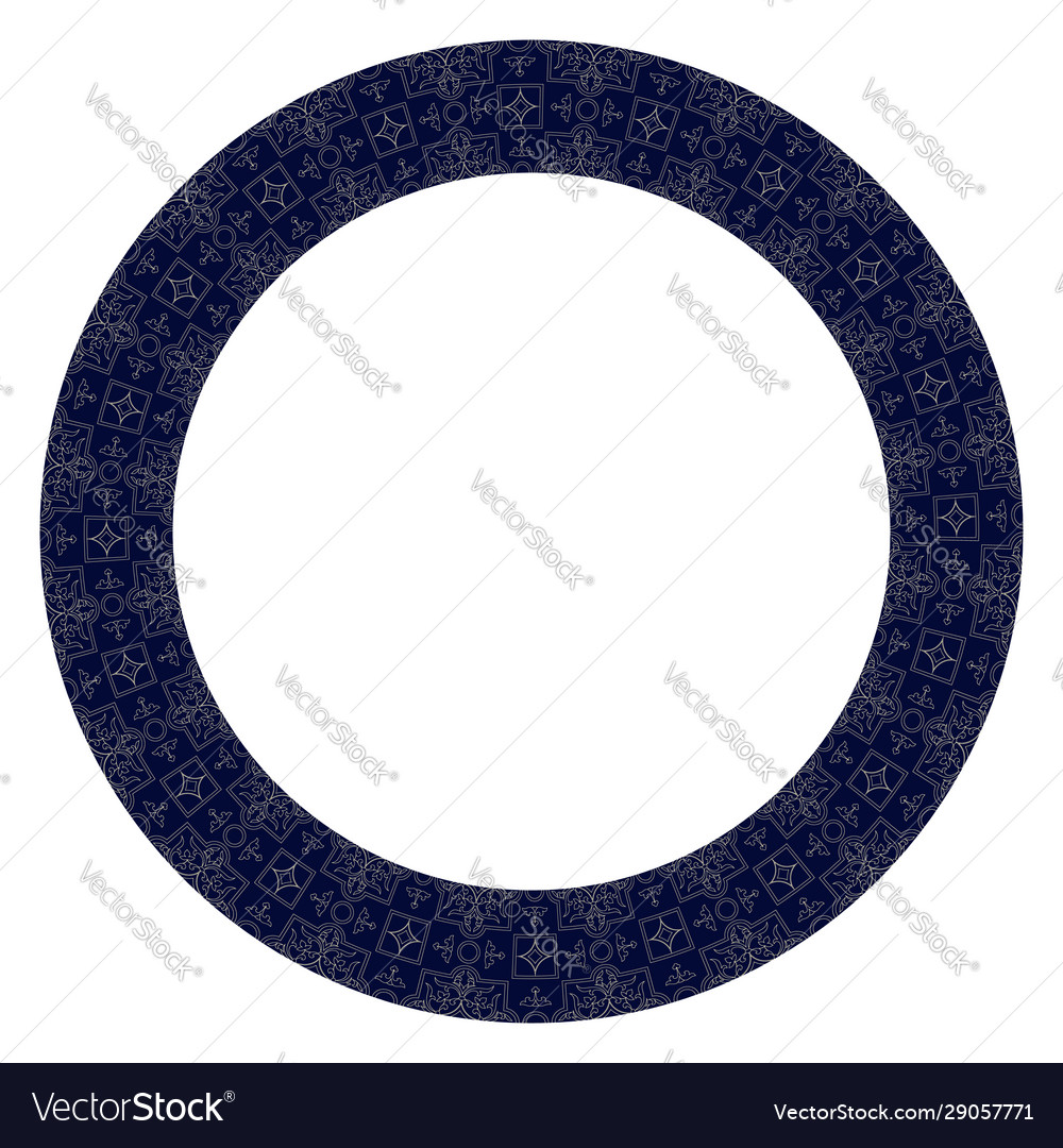 Round frame vintage pattern design template Vector Image