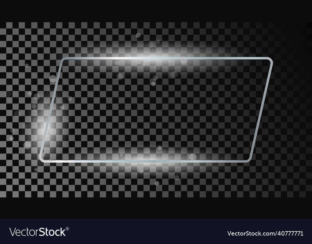 Silver glowing rectangular shape frame Vector Image Silver glowing rectangular shape frame