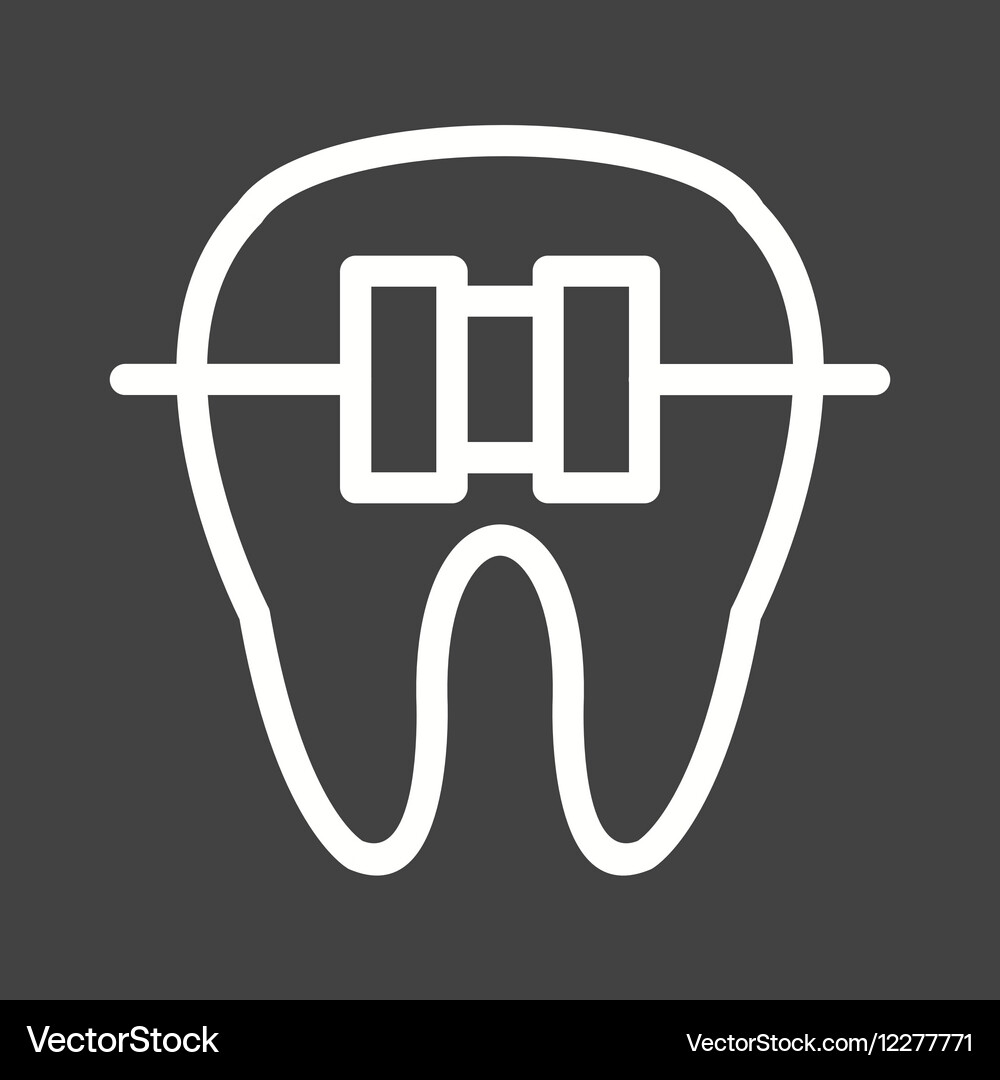 Tooth with braces Royalty Free Vector Image - VectorStock