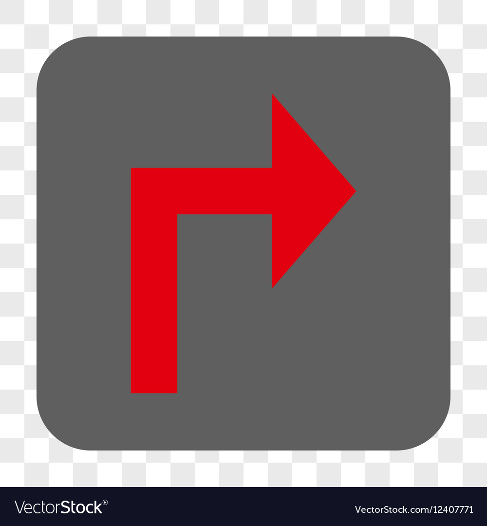 Turn right rounded square button