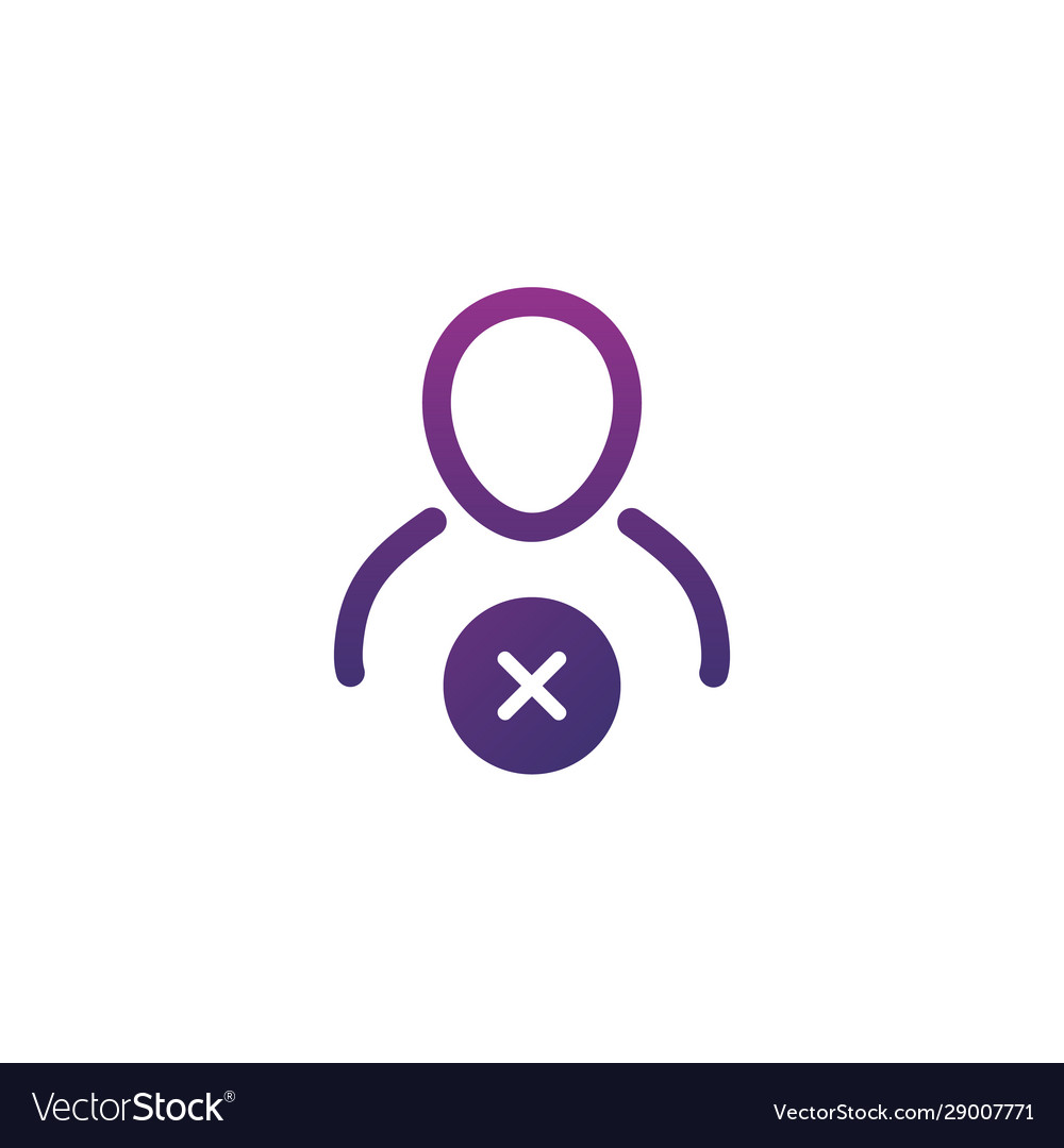 User profile sign web icon with delete cross vector image User profile sign web icon with delete cross