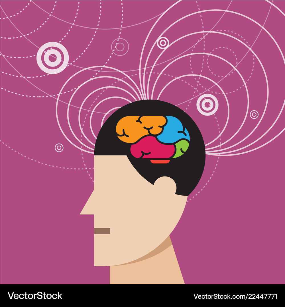Wave brain process Royalty Free Vector Image - VectorStock