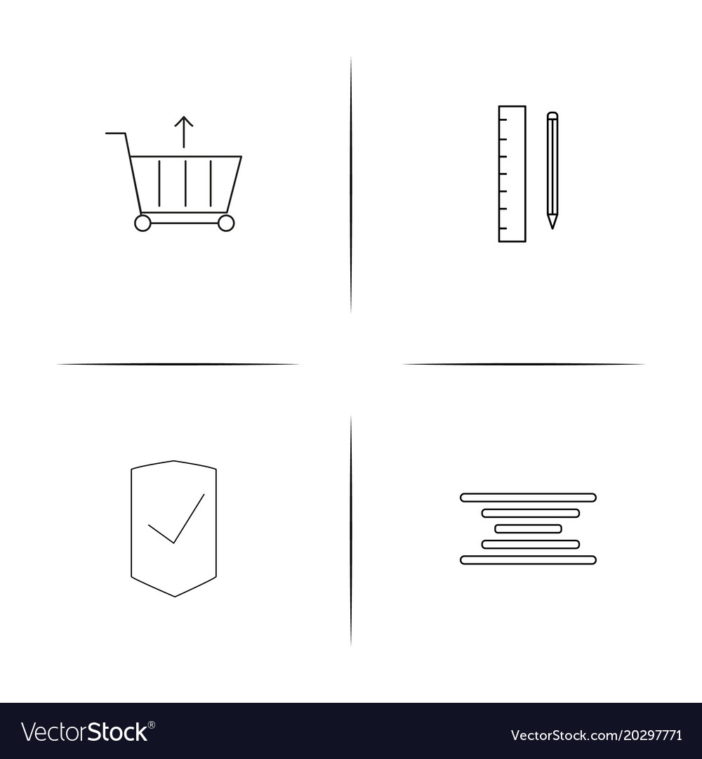 Web and text simple linear icon setsimple outline