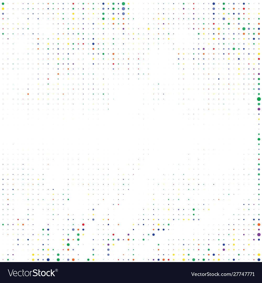 White background with colored dots