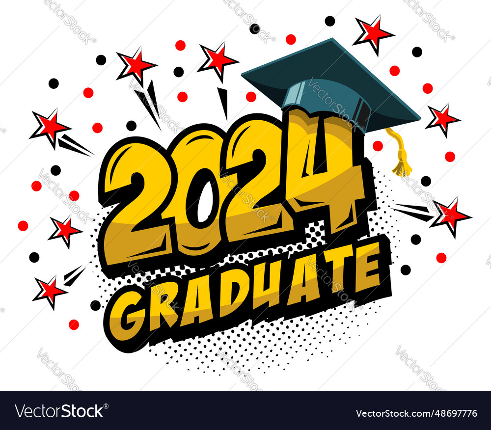2024 Graduate Class Logo Royalty Free Vector Image