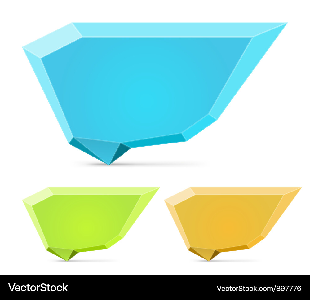 Abstract origami speech bubble set Royalty Free Vector Image