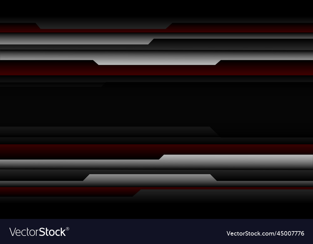Abstract red metallic black line cyber banner Vector Image
