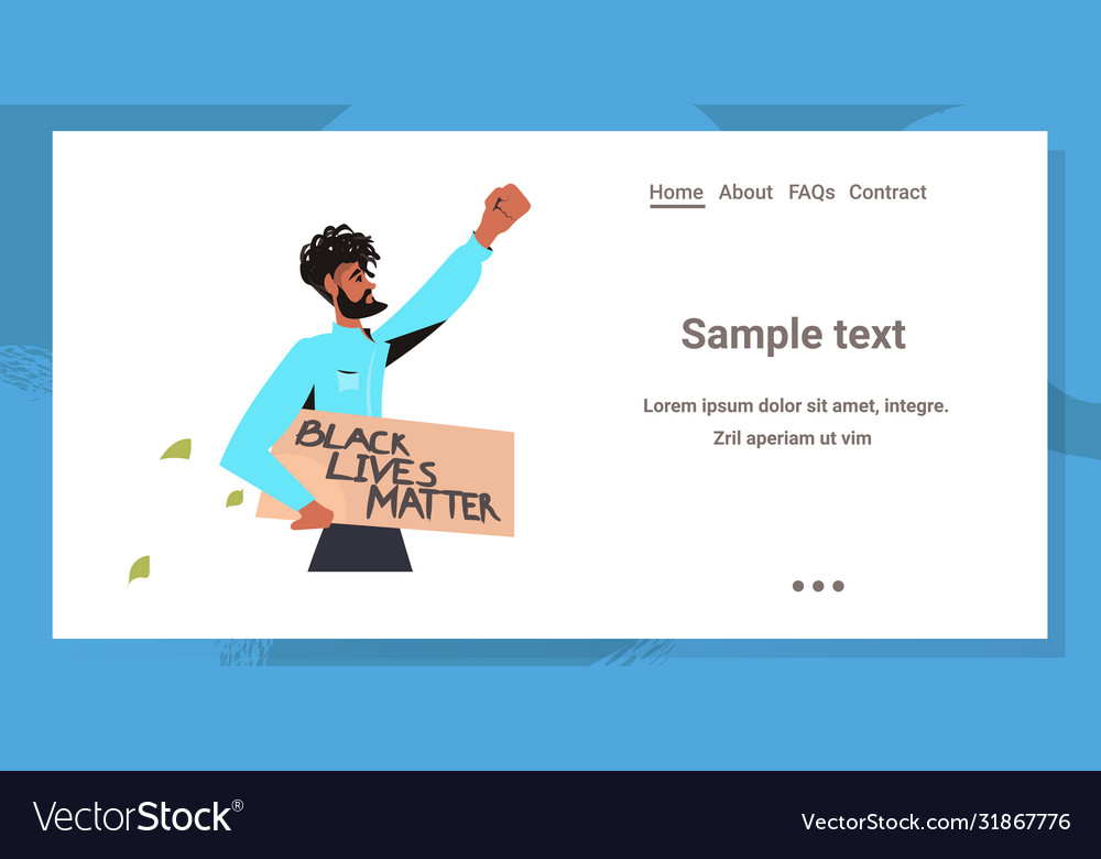 African american man holding black lives matter vector image African american man holding black lives matter