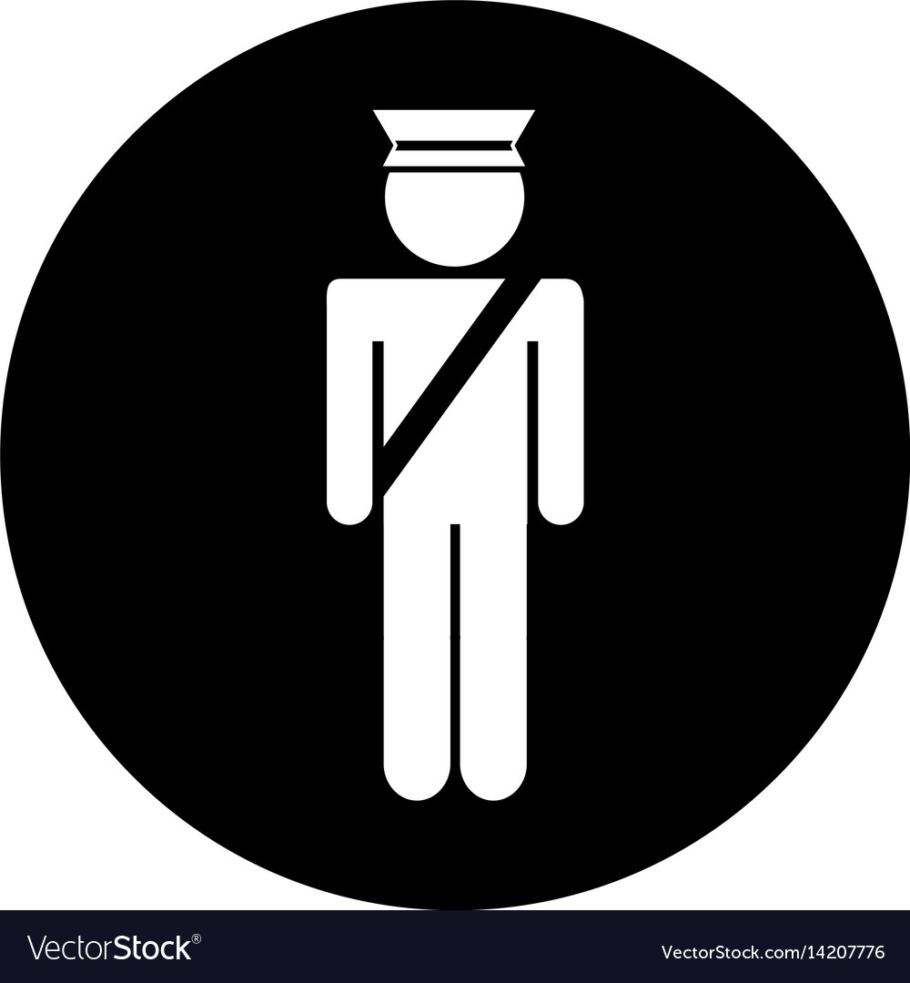 Airport police silhouette icon Royalty Free Vector Image