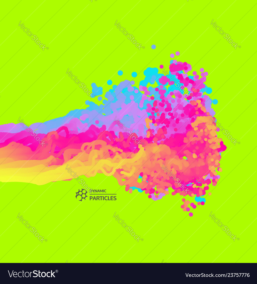 Array with dynamic emitted particles water splash vector image Array with dynamic emitted particles water splash