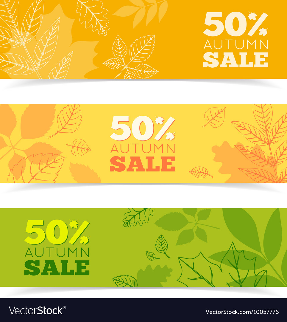 Fall leaves pattern in three colors