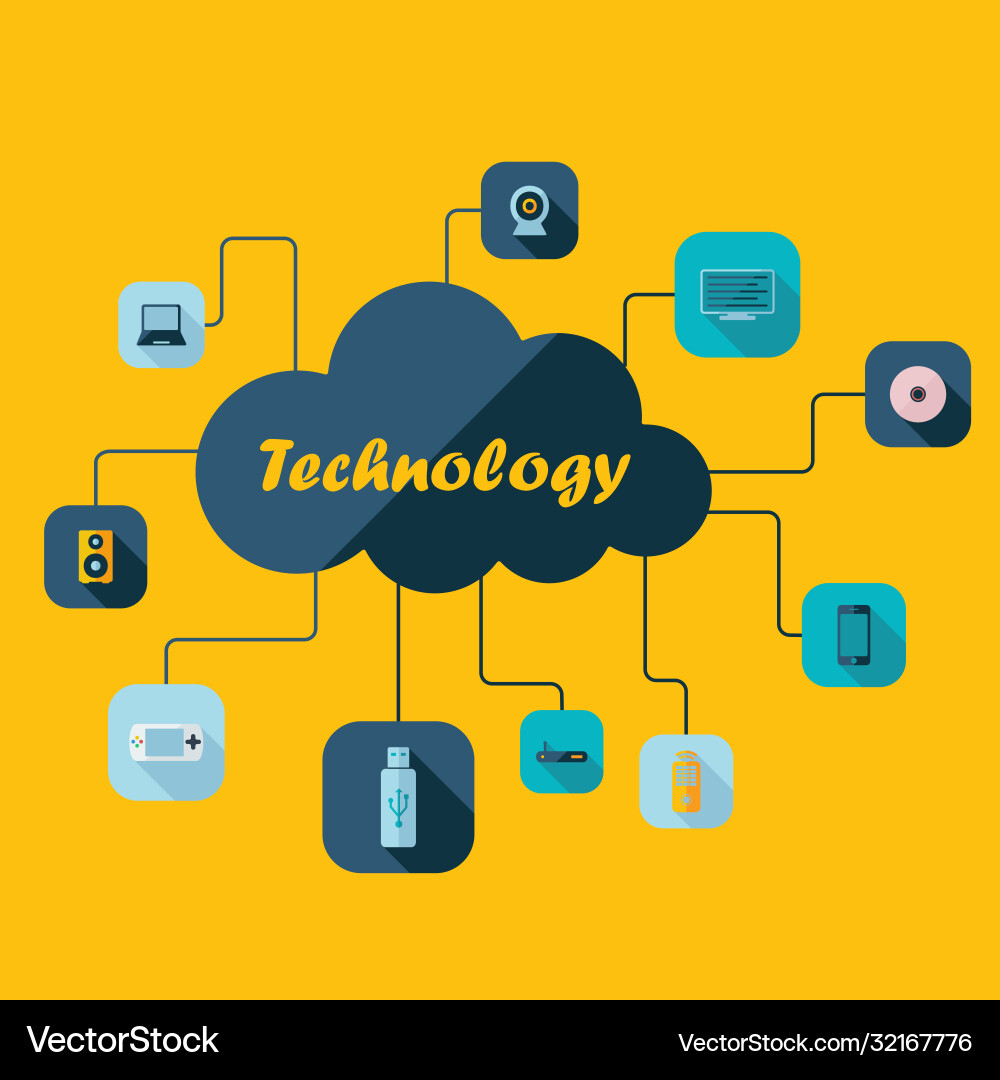 Flat concept set modern design with shadow Vector Image