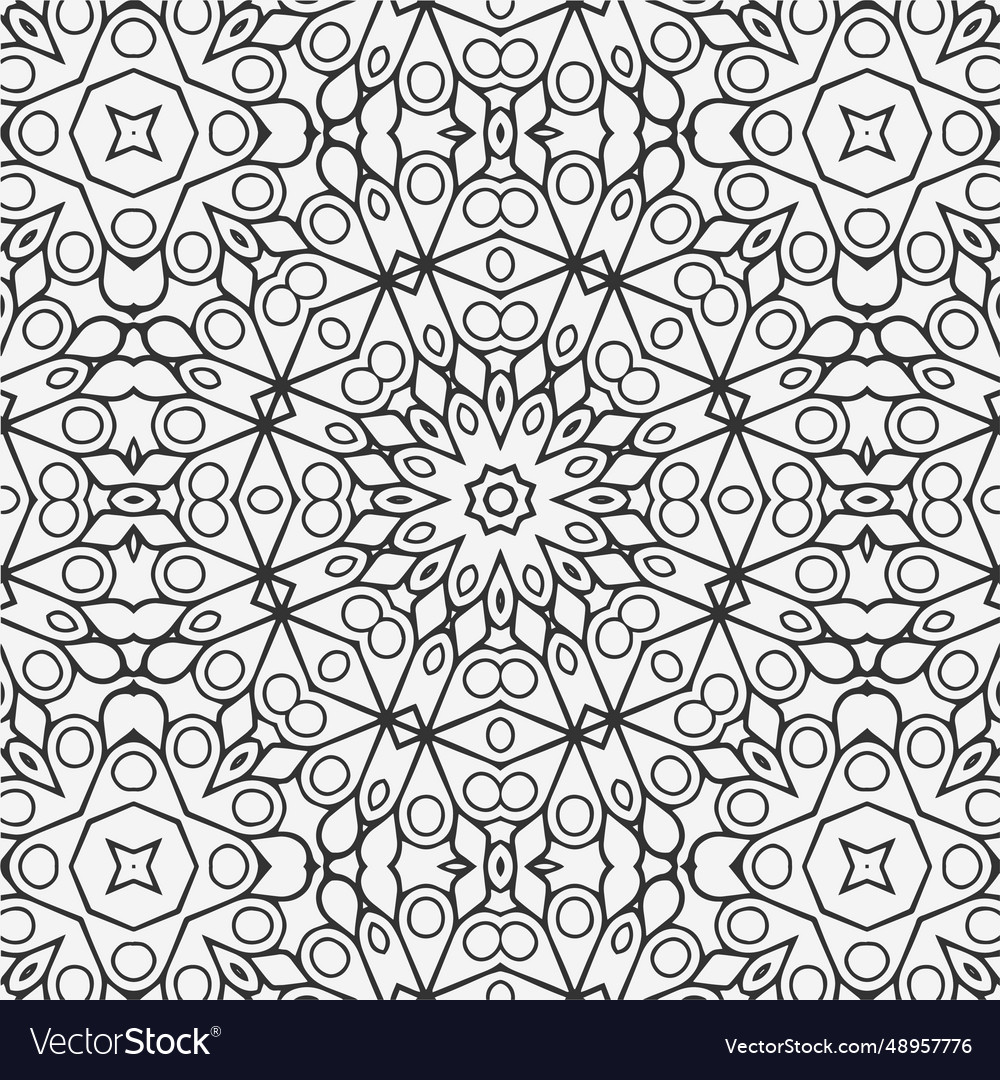 Geometric pattern coloring page design vector image Geometric pattern coloring page design
