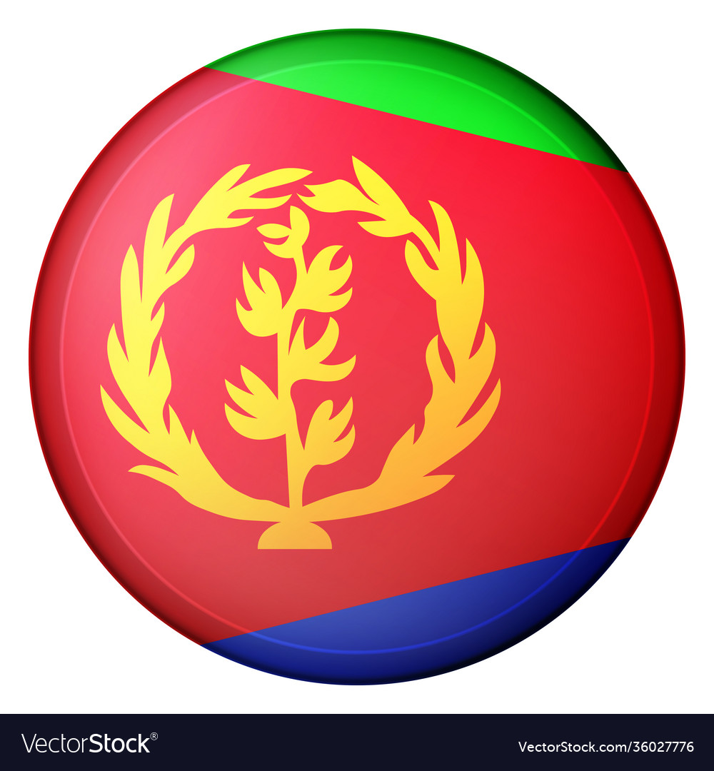 Glass light ball with flag eritrea round vector image Glass light ball with flag eritrea round