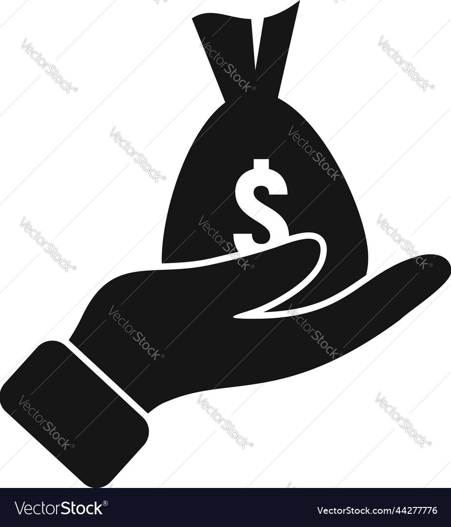 Money bag icon simple send payment Royalty Free Vector Image