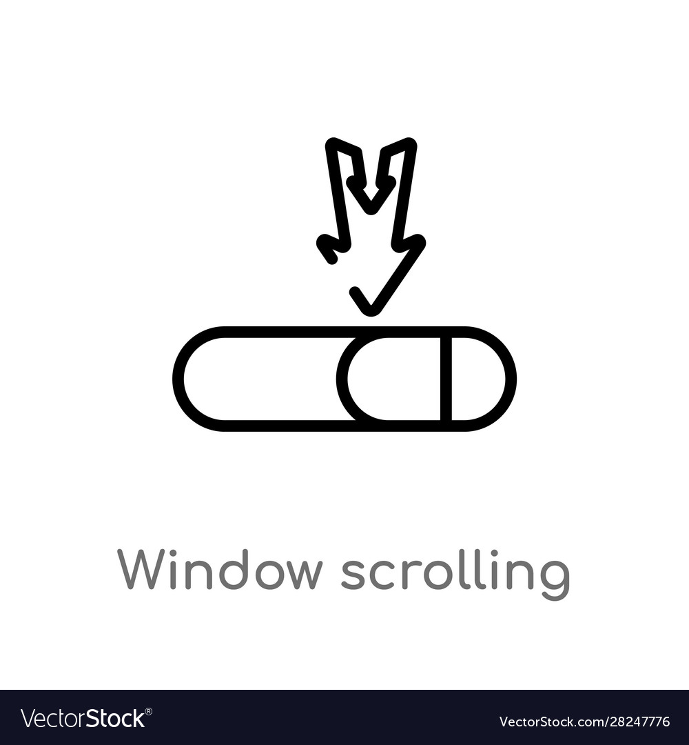 Outline window scrolling medium icon isolated