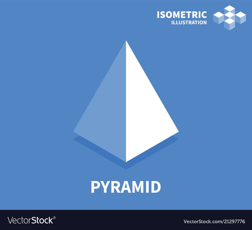 Pyramid icon isometric template for web design