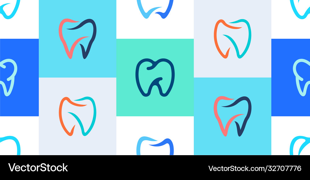 Seamless pattern with dental Royalty Free Vector Image