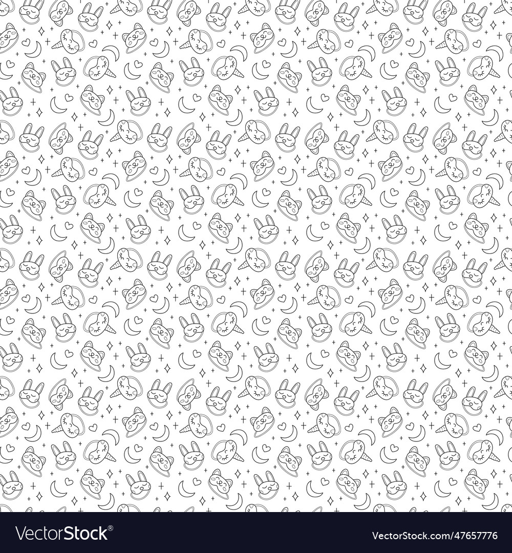 Seamless pattern with three different night