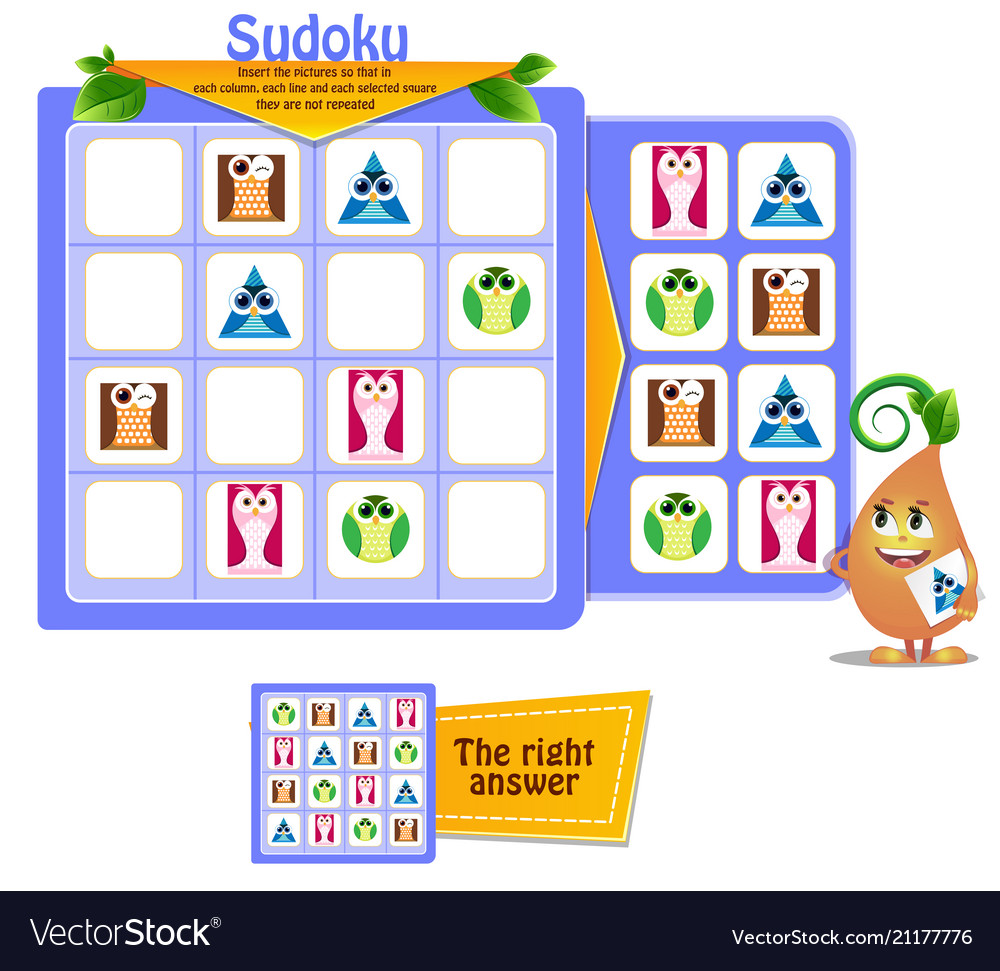 Sudoku logic game shapes vector image Sudoku logic game shapes
