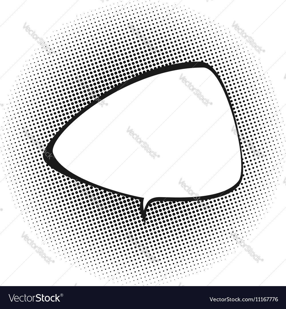 Triangular speech bubble on pop art background