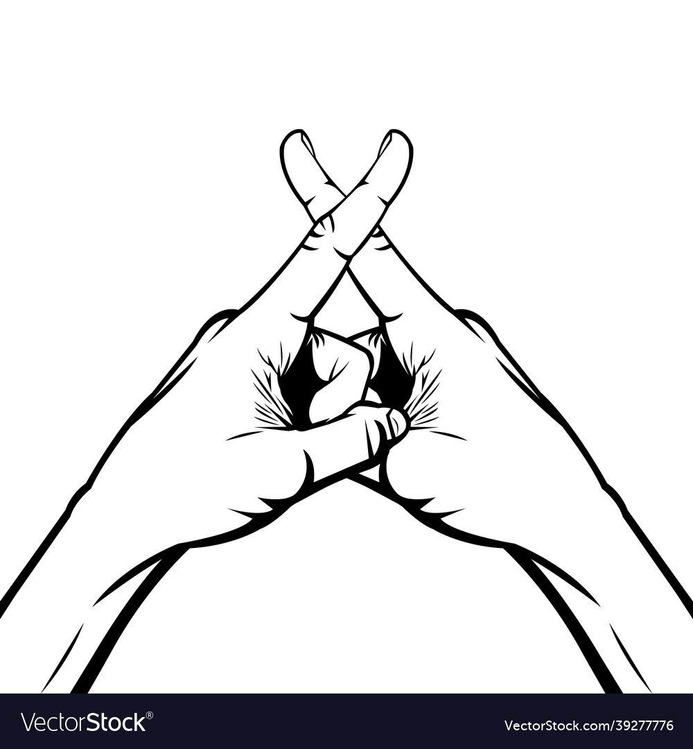 Two index fingers make a cross Vector Image Two index fingers make a cross