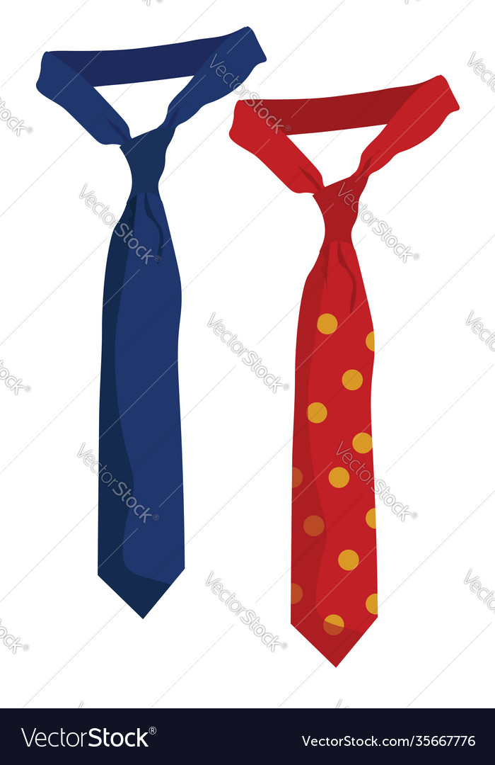 Two ties on white background