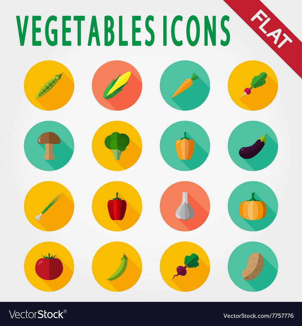 Vegetables icon set