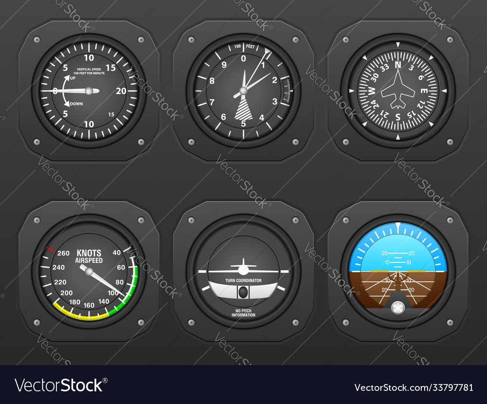Airplane dashboard Royalty Free Vector Image VectorStock