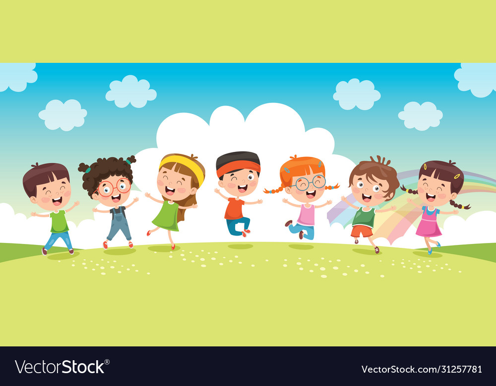 Children having fun together Royalty Free Vector Image