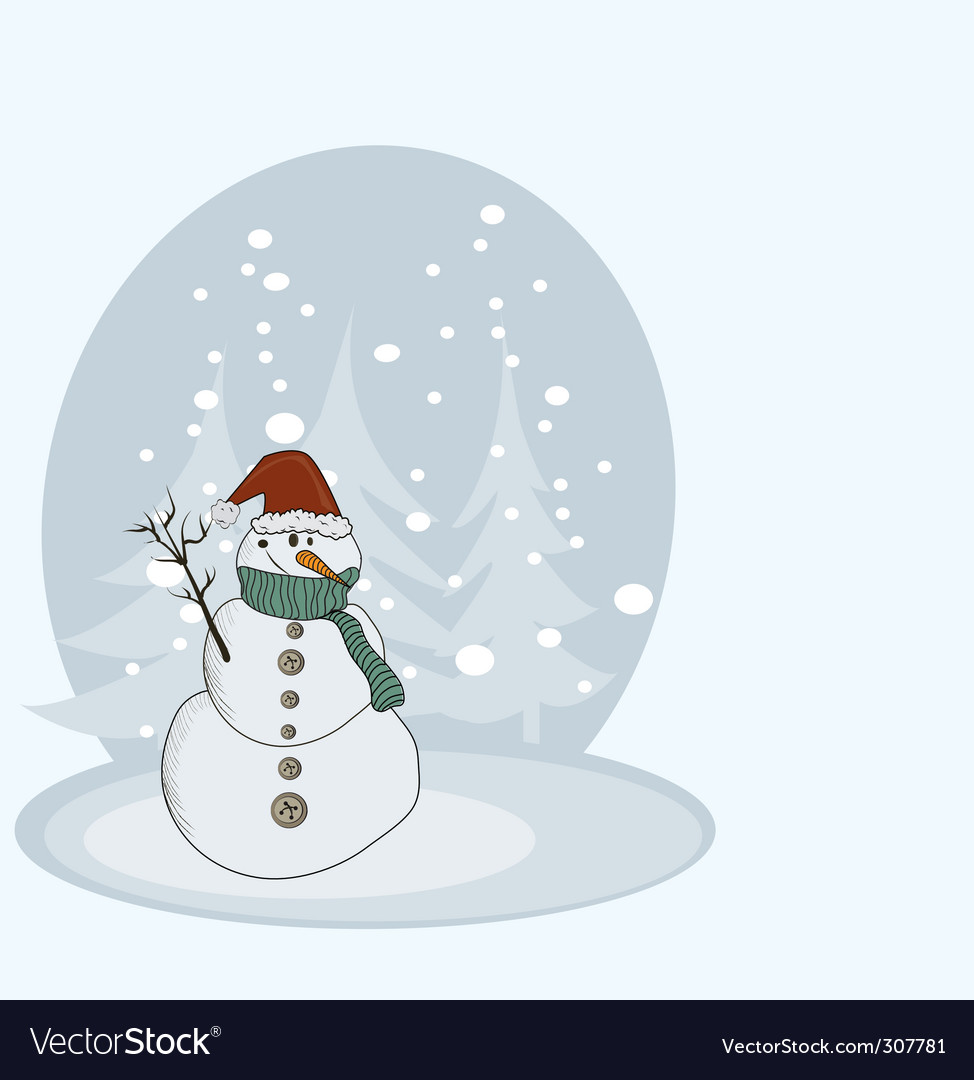 Cute Snowman with Scarf
