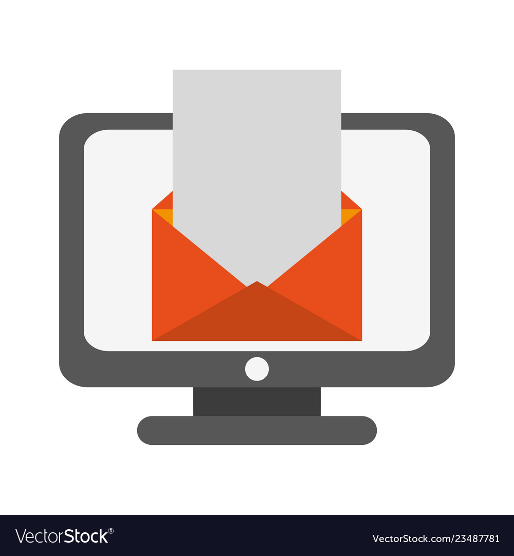 Email envelope on computer screen