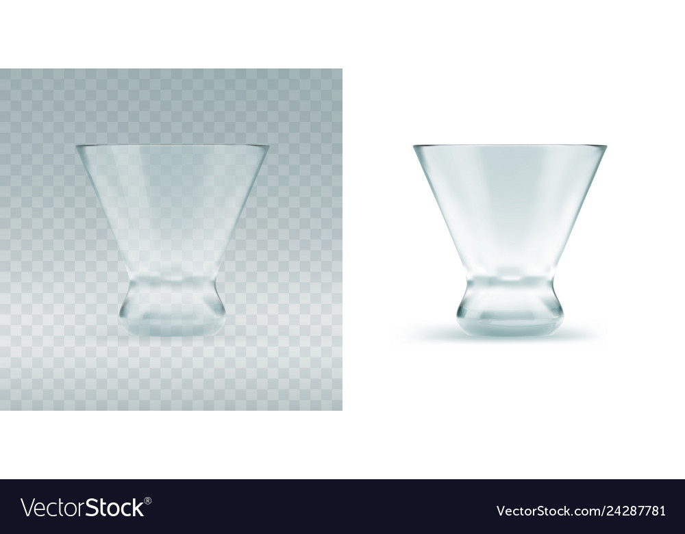 Empty transparent triangular glass
