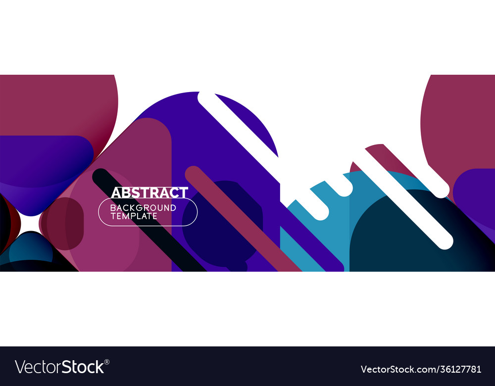 Flat geometric round shapes and dynamic lines Vector Image Flat geometric round shapes and dynamic lines