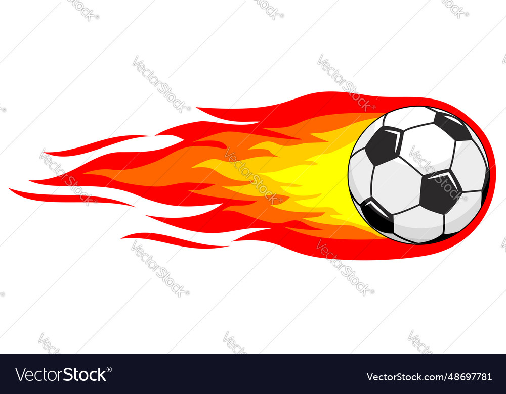 Football burning soccer ball icon