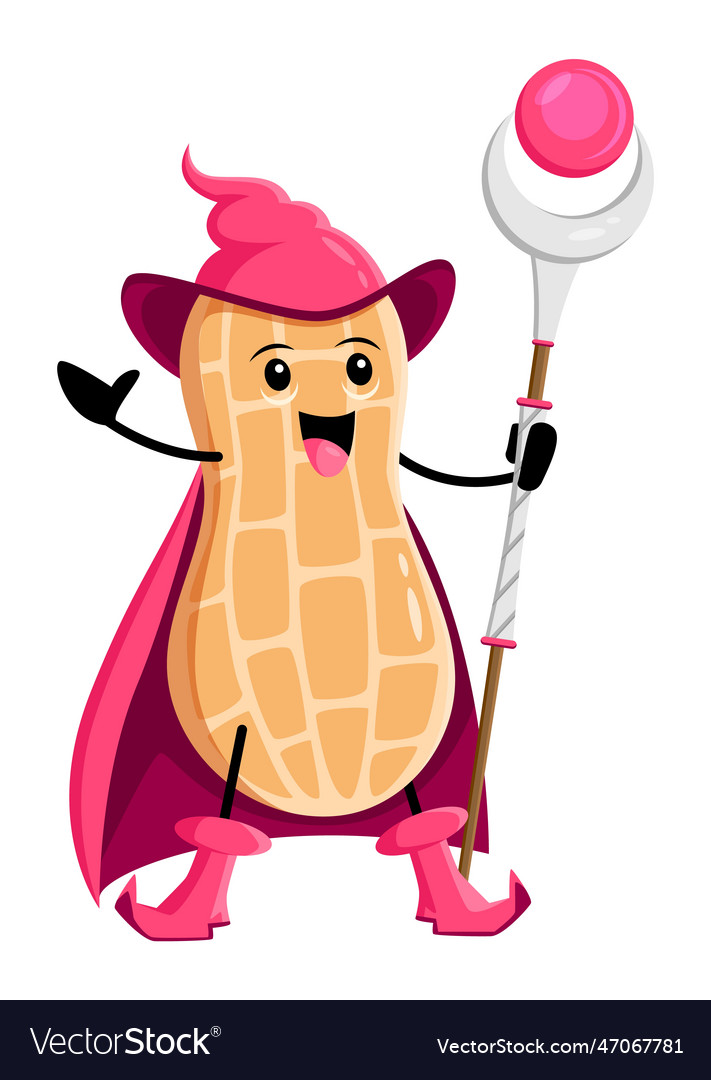 Funny Peanut Wizard Character