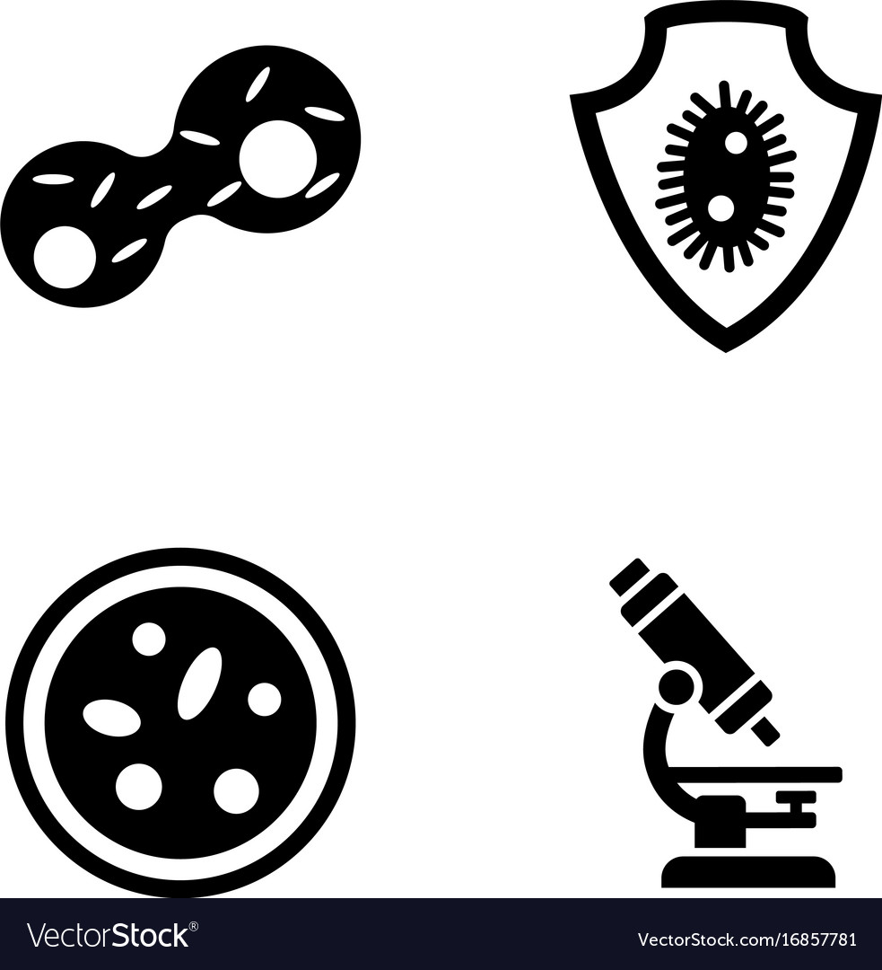 Genetik Laborforschung einfache verwandte Icons