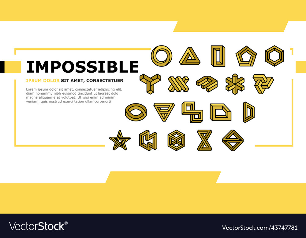 Impossible geometric shape landing header vector image Impossible geometric shape landing header